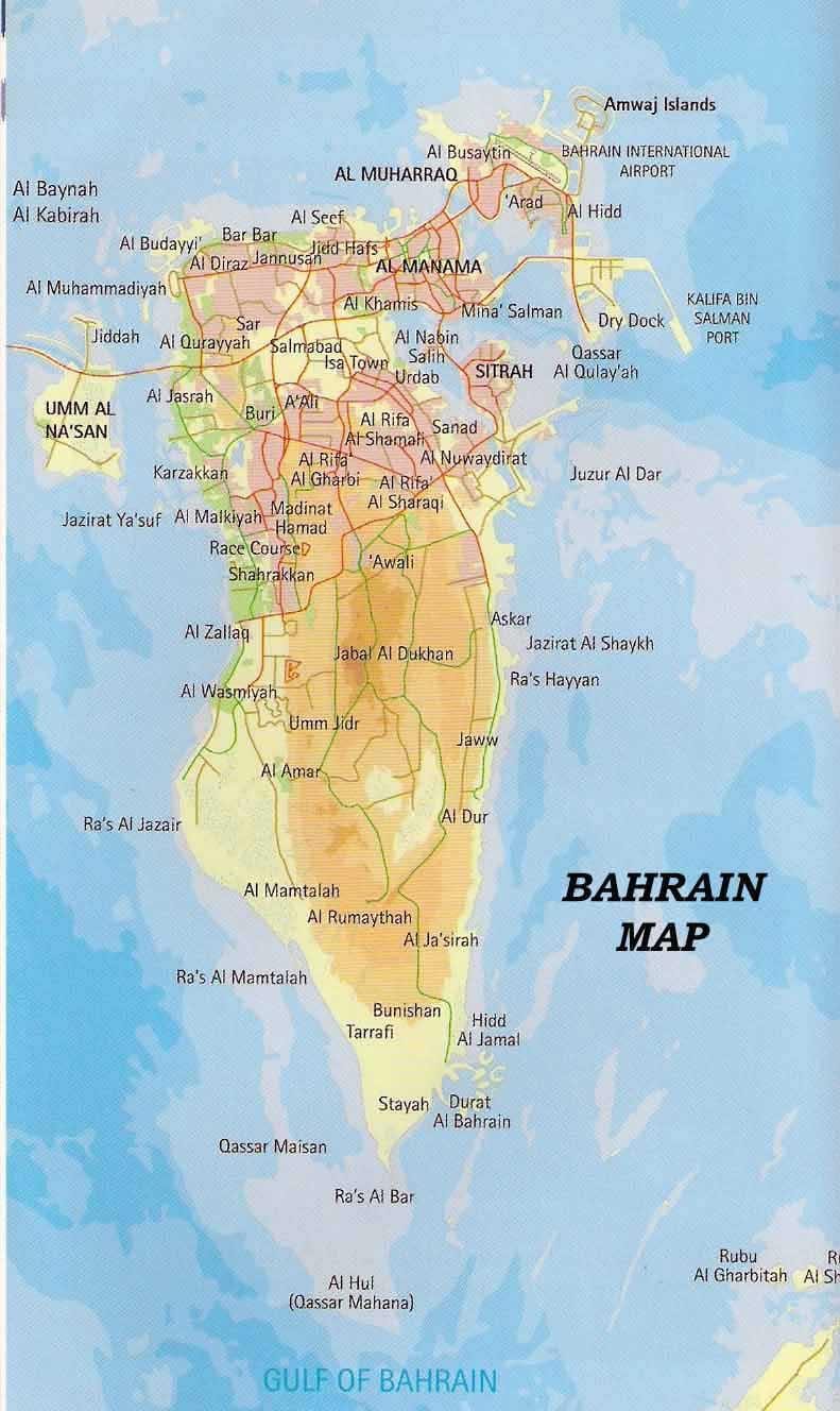 البحرين خريطة الأماكن