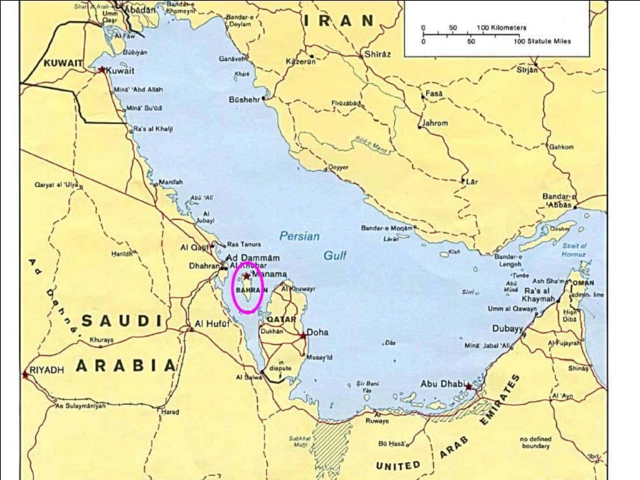 خريطة جزيرة البحرين 