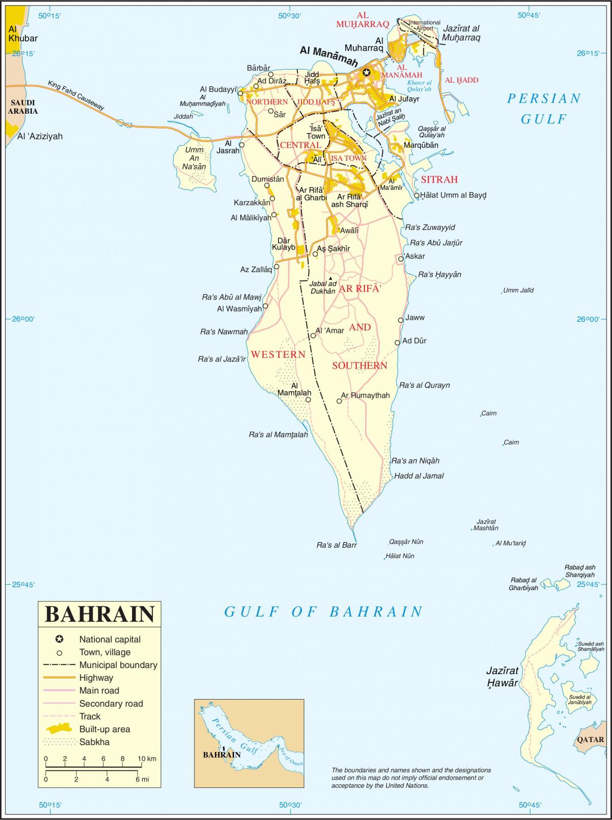 البحرين الخريطة السياسية