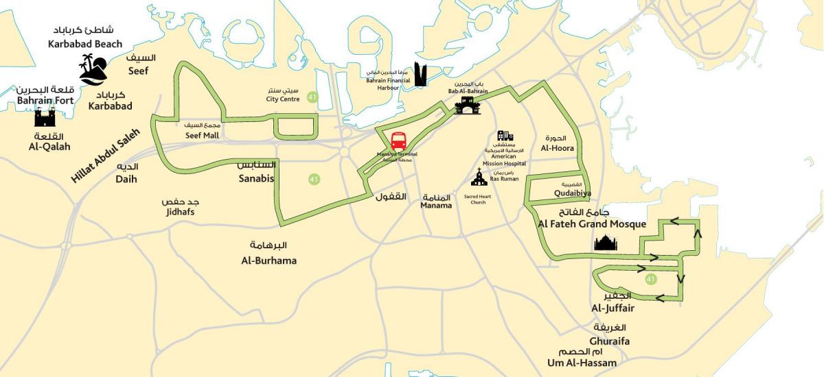 خريطة مركز مدينة البحرين