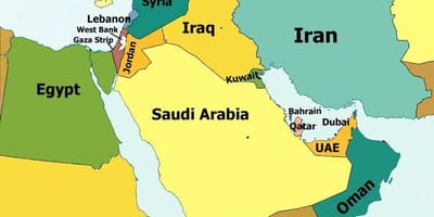 خريطة البحرين والمنطقة المحيطة بها